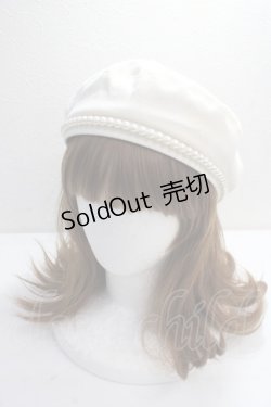 画像1: axes femme POETIQUE / パールデザインベレー帽  生成り Y-25-05-14-017-AX-SK-SZ-ZY