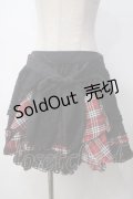 h.Jelly HONEY / チェック切替プリントスカート  黒 Y-25-05-14-184-HN-SK-SZ-ZY