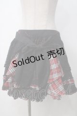 h.Jelly HONEY / チェック切替プリントスカート  黒 Y-25-05-14-184-HN-SK-SZ-ZY
