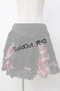 画像1: h.Jelly HONEY / チェック切替プリントスカート  黒 Y-25-05-14-184-HN-SK-SZ-ZY