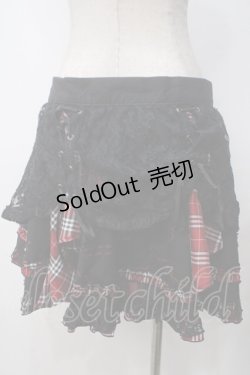 画像2: h.Jelly HONEY / チェック切替プリントスカート  黒 Y-25-05-14-184-HN-SK-SZ-ZY