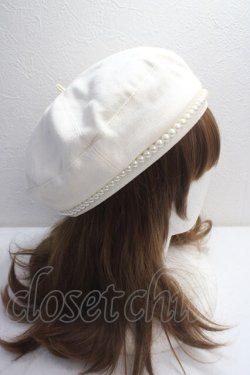画像4: axes femme POETIQUE / パールデザインベレー帽  生成り Y-25-05-14-017-AX-SK-SZ-ZY