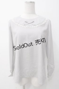 画像1: Fi.n.t / フリルリボンブラウス  グレー Y-25-05-14-023-CA-BL-AS-ZT455