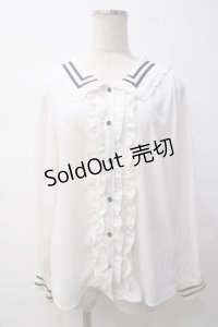 axes femme / クラシカルセーラーブラウス M 白 Y-25-05-14-027-AX-BL-SZ-ZY