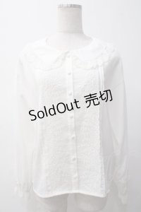 Secret Honey / 王冠刺繍レースブラウス 2 白 Y-25-05-14-031-CA-BL-SZ-ZY