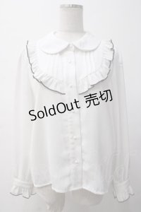 evelyn / Uフリルブラウス  白 Y-25-05-14-033-LO-BL-SZ-ZY