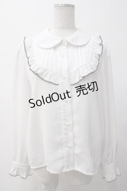 画像1: evelyn / Uフリルブラウス  白 Y-25-05-14-033-LO-BL-SZ-ZY