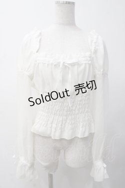 画像1: BPN / シャーリングブラウス M 白 Y-25-05-14-034-GO-BL-SZ-ZY