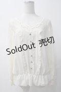 axes femme / 裾レース透けブラウス M 生成り Y-25-05-14-038-AX-BL-SZ-ZY