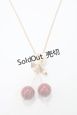 画像1: m petit by misako / AMサクランボネックレス  中赤 Y-25-05-16-006-LO-AC-SZ-ZY