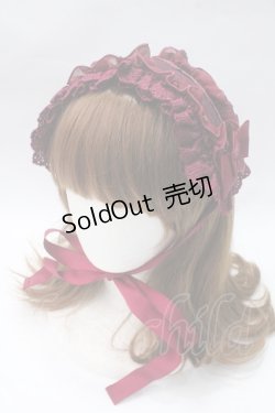 画像1: ATELIER PIERROT / レースフリルヘッドドレス  ボルドー Y-25-05-16-058-EL-AC-SZ-ZY