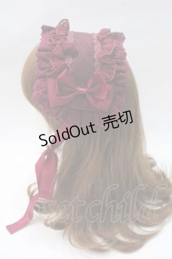 画像2: ATELIER PIERROT / レースフリルヘッドドレス  ボルドー Y-25-05-16-058-EL-AC-SZ-ZY
