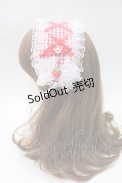 画像2: fancy doll / いちごギンガムチェックヘッドドレス  アカ Y-25-05-16-059-PU-AC-SZ-ZY