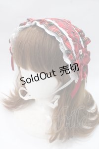 fancy doll / 赤チェックフリルヘッドドレス  赤 Y-25-05-16-060-PU-AC-SZ-ZY