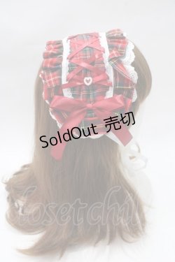 画像3: fancy doll / 赤チェックフリルヘッドドレス  赤 Y-25-05-16-060-PU-AC-SZ-ZY