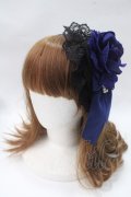 ATELIER PIERROT / 薔薇レースカチューシャ  ネイビー Y-25-05-16-065-EL-AC-SZ-ZY
