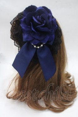 画像2: ATELIER PIERROT / 薔薇レースカチューシャ  ネイビー Y-25-05-16-065-EL-AC-SZ-ZY