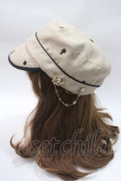画像2: axes femme / 刺繍キャスケット  ベージュ Y-25-05-16-072-AX-AC-AS-ZY