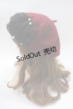 画像2: 【SALE】ATELIER PIERROT / おリボン薔薇ベレー帽  ボルドー Y-25-05-16-074-EL-AC-SZ-ZT-K011