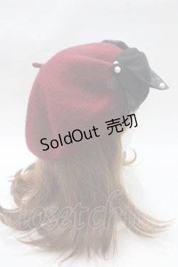 画像4: 【SALE】ATELIER PIERROT / おリボン薔薇ベレー帽  ボルドー Y-25-05-16-074-EL-AC-SZ-ZT-K011