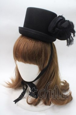画像1: BPN / 薔薇コサージュミニハット  黒 Y-25-05-16-075-GO-AC-SZ-ZY