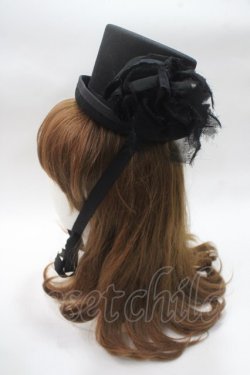 画像2: BPN / 薔薇コサージュミニハット  黒 Y-25-05-16-075-GO-AC-SZ-ZY