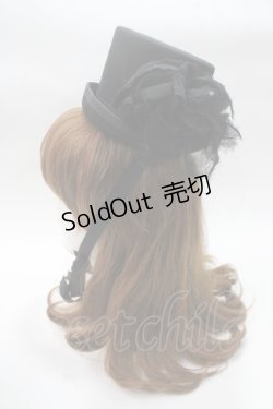 画像2: BPN / 薔薇コサージュミニハット  黒 Y-25-05-16-075-GO-AC-SZ-ZY
