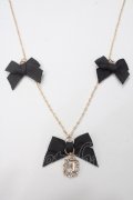 m petit by misako / AMリボンビジューネックレス  中黒 Y-25-05-16-013-LO-AC-SZ-ZY