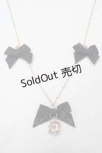m petit by misako / AMリボンビジューネックレス  中黒 Y-25-05-16-013-LO-AC-SZ-ZY