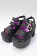 YOSUKE / 厚底ベルティッドサンダル S 黒 Y-25-05-16-085-PU-SH-SZ-ZY