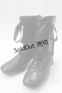 画像1: axes femme / レースアップギリーブーツ  黒 Y-25-05-16-088-AX-SK-SZ-ZY