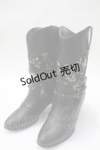 axes femme / ベルト付ミドルウエスタン M 黒 Y-25-05-16-092-AX-SH-SZ-ZY
