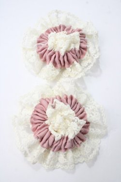 画像1: m petit by misako / AMレース2Pシュシュ  中桃 Y-25-05-16-023-LO-ZA-SZ-ZY