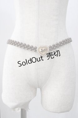 画像1: ｍ petit by misako / TT*AMハートパールベルト  中茶 Y-25-05-16-025-LO-ZA-SZ-ZY