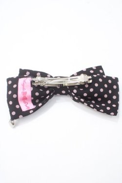 画像2: Angelic Pretty / ドットシフォンDollyバレッタ  黒 Y-25-05-16-032-AP-AC-SZ-ZY