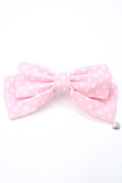 画像1: Angelic Pretty / ドットシフォンDollyバレッタ  ピンク Y-25-05-16-033-AP-AC-SZ-ZY