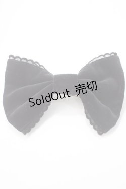 画像1: Angelic Pretty / Party Doll リボンバレッタ  黒 Y-25-05-16-035-AP-AC-SZ-ZY