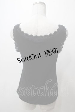 画像2: axes femme / ビジュー×レース使いタンク  黒 Y-25-05-19-005-AX-TO-SZ-ZY