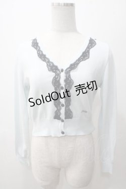 画像1: MILK / ランジェリーカーデ  サックス×ブラック Y-25-05-19-045-ML-TO-SZ-ZY