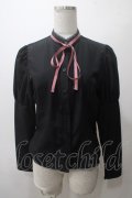 Kurumi Collaboration / リボンブラウス SS 黒 Y-25-05-19-006-LO-BL-SZ-ZY