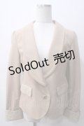 【SALE】axes femme / カフス付きショールカラージャケット M ベージュ Y-25-05-19-053-AX-JA-SZ-ZT072