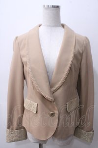 axes femme / カフス付きショールカラージャケット M ベージュ Y-25-05-19-053-AX-JA-SZ-ZT072