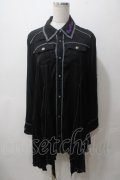 ALGONQUINS / 襟刺繍ヘイレムシャツワンピース F 黒 Y-25-05-19-055-AL-OP-SZ-ZY