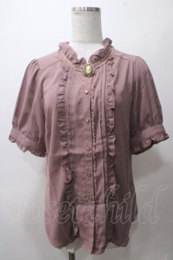 画像1: axes femme / カメオ付アンティークブラウス L アワピンク Y-25-05-19-007-AX-BL-SZ-ZY