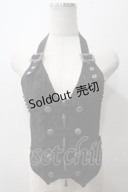 画像1: Ozz oneste / ホルターネックベスト  黒 Y-25-05-19-065-OO-JA-SZ-ZY