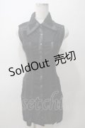 Ozz Croce / 後ろ編上げメッシュワンピース  黒 Y-25-05-19-066-OO-OP-SZ-ZY