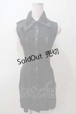 画像1: Ozz Croce / 後ろ編上げメッシュワンピース  黒 Y-25-05-19-066-OO-OP-SZ-ZY
