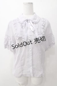 axes femme / シアーフリル丸襟ブラウス F ラベンダー Y-25-05-19-008-AX-BL-SZ-ZY