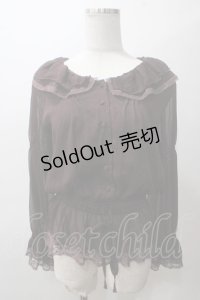 axes femme / 楊柳ペプラムブラウス M 茶 Y-25-05-19-009-AX-BL-SZ-ZY