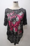 PEACE NOW / ラメptタイダイトップス M 黒×グレー Y-25-05-19-080-PU-TO-SZ-ZY